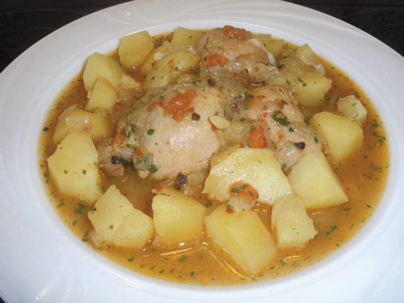 Ragout de poulet a l'huile d'olive